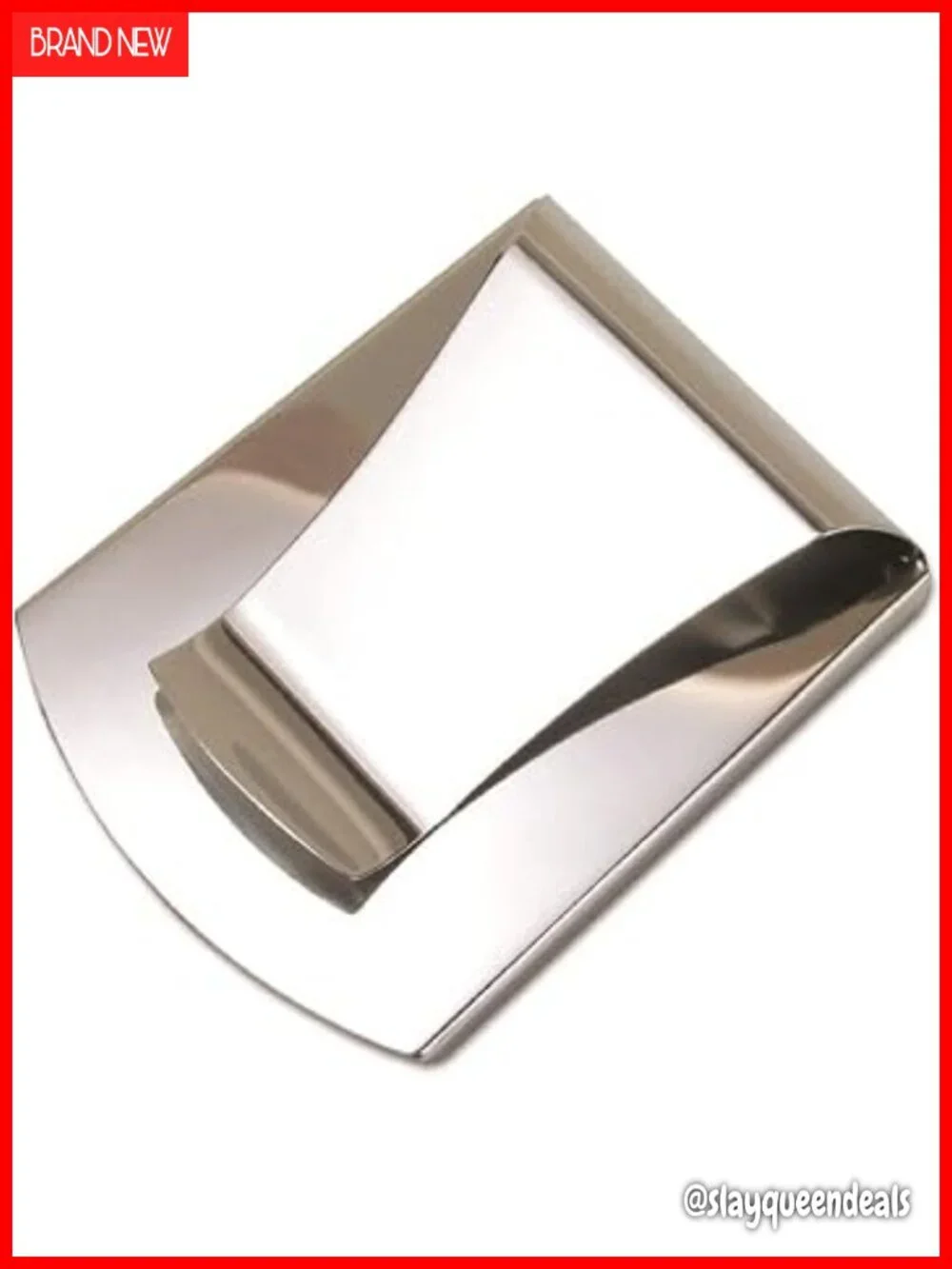Slim Minimalist Double-sided Metal Money Clip Wallet for Men, Stainless Steel